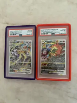 Pokemon Ultra Premium Charizard VStar #262 & Mewtwo Vstar gg44 PSA 10 Set - Image 1