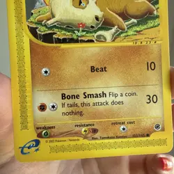 Cubone 103/165 Pokemon TCG Expedition Base Set Regular LP Vintage - Image 2