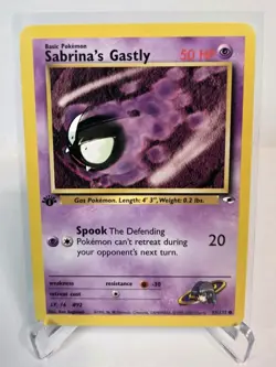 Sabrina's Gastly 093/132 Vintage Pokemon 1st Edition Basic Common WOTC - Image 1