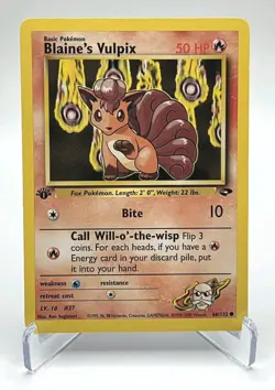 Vintage 1st Edition Blaine's Vulpix 66/132 Gym Challenge Common Pokemon WOTC - Image 1