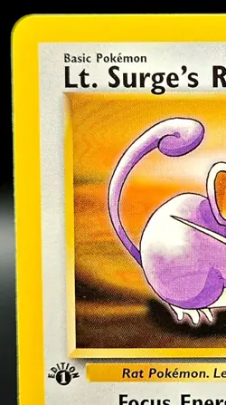 Vintage Lt. Surge's Rattata 82/132 1st Edition Gym Heroes Pokemon Common WOTC - Image 3