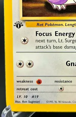 Vintage Lt. Surge's Rattata 82/132 1st Edition Gym Heroes Pokemon Common WOTC - Image 5