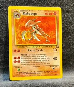 Kabutops 24/62 Fossil Regular Rare Stage 2 Pokemon Mint - Image 1