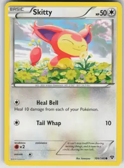 Pokemon TCG Skitty Common XY Base Set 104/146 - Image 1