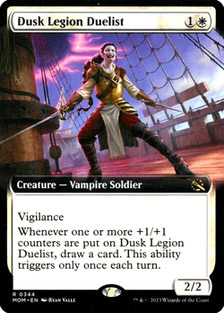 MTG Dusk Legion Duelist 344 Rare Extended Art Foil March of the Machine - Image 1