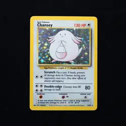Chansey 3/102 HP Base Set Unlimited Holo Rare Vintage Pokemon TCG 1999 - Image 1