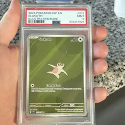 Pokemon TCG Slakoth 212/191 Surging Sparks Illustration Rare Holo PSA 9 EN - Image 1