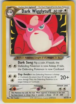 Pokemon TCG Dark Wigglytuff Uncommon Neo Destiny 040/105 - Image 1