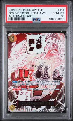 2025 One Piece Jap Op11 Divine Speed Pistol Red Hawk Alternate Art PSA 10 #114 - Image 1