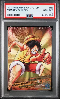 2011 One Piece AR Carddass 01 Japan Monkey D. Luffy No.01-01 SR PSA10 - Image 1