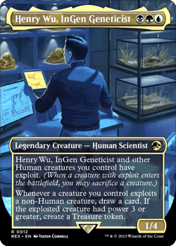 MTG Henry Wu, InGen Geneticist 12 Rare Foil Borderless Jurassic World Collection - Image 1