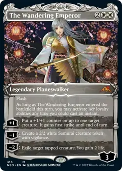 MTG The Wandering Emperor 316 Mythic Showcase Kamigawa Neon Dynasty - Image 1