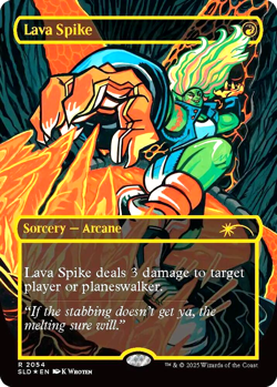 MTG Lava Spike 2054 Rare Raised Foil Borderless Secret Lair Drop - Image 1