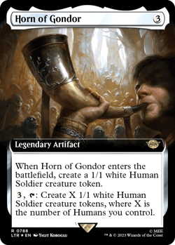 MTG Horn of Gondor 788 Rare Surge Foil Extended Art The Lord of the Rings - Image 1