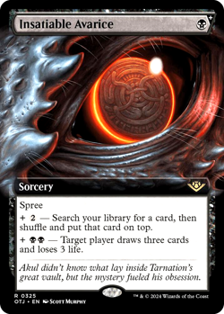 MTG Insatiable Avarice 325 Rare Foil Extended Art Outlaws of Thunder Junction - Image 1