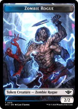 MTG Mercenary Zombie Rogue 15 Token Foil Outlaws of Thunder Junction - Image 1