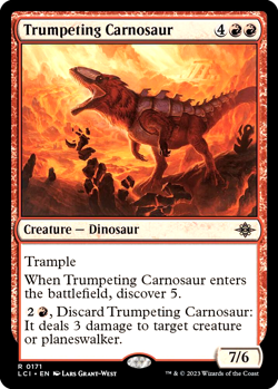 MTG Trumpeting Carnosaur 171 Rare Foil The Lost Caverns of Ixalan - Image 1