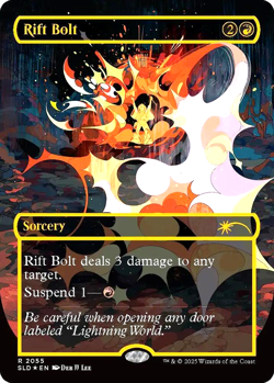 MTG Rift Bolt 2055 Rare Raised Foil Borderless Secret Lair Drop - Image 1