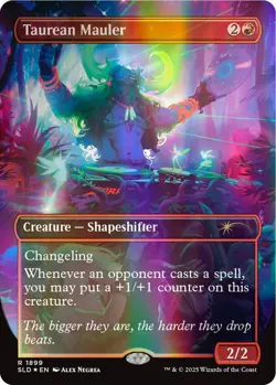 MTG Taurean Mauler 1899 Rare Double Rainbow Foil Borderless Secret Lair Drop - Image 1