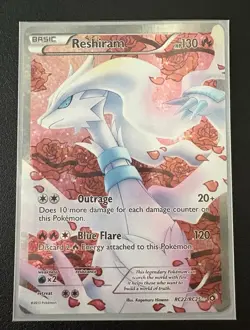 Pokemon TCG Reshiram Full Art Rare Holo RC22/RC25 Legendary Treasures - Image 1