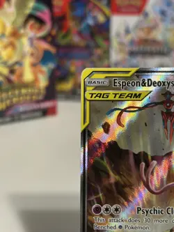 Pokemon Espeon & Deoxys GX SM240 TAG TEAM Black Star Promo Holo TCG Card English - Image 2