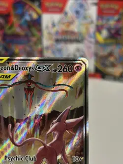Pokemon Espeon & Deoxys GX SM240 TAG TEAM Black Star Promo Holo TCG Card English - Image 3