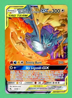 Moltres & Zapdos & Articuno GX Pokemon Hidden Fates Ultra Rare 44/68 NM - Image 1
