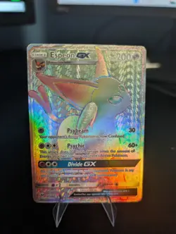 Pokemon Espeon GX 152/149 TCG Sun & Moon Rainbow Secret Rare Card NM - Image 1