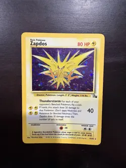 Pokemon TCG Zapdos Holo Rare Fossil - Image 1