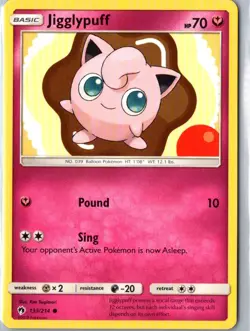JIGGLYPUFF 133/214 COMMON LOST THUNDER POKEMON LP - Image 1