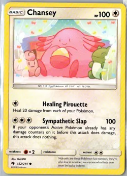 CHANSEY 152/214 COMMON LOST THUNDER POKEMON LP - Image 1