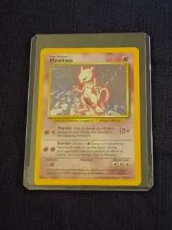 MEWTWO Pokemon 10/102 Base Set Holo Rare 1999 Vintage free ship - Image 4
