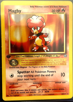 Pokemon TCG - Magby - 23/111 - 1st Edition - Rare - Neo Genesis - Image 1