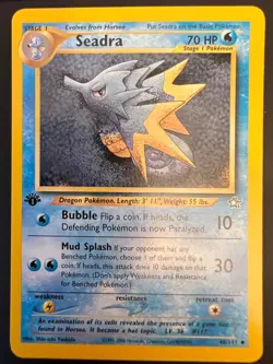 POKEMON NEO GENESIS 1ST EDITION UNCOMMON SEADRA CARD 48/111 - Image 1
