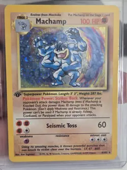 1st Edition Machamp 8/102 - 1999 WoTC Pokemon Base Set Holo Rare - Image 1