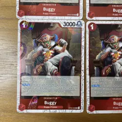 One Piece - Buggy - OP03-008 Uncommon - Pirate FOIL - PRB02 Reprint - 4 Card Set - Image 2