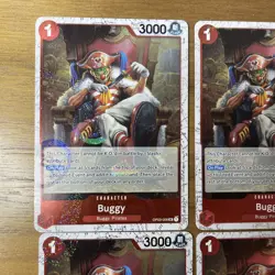 One Piece - Buggy - OP03-008 Uncommon - Pirate FOIL - PRB02 Reprint - 4 Card Set - Image 3