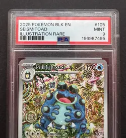 *PSA 9* Seismitoad 105/086 IR - Black Bolt - Illustration Rare Mint Pokemon Card - Image 2