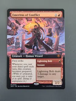 Foil Emeritus of Conflict (Extended Art) - 332 - NM - Secrets of Strixhaven - Image 1