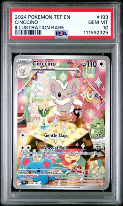 2024 POKEMON TEF EN-TEMPORAL FORCES ILLUSTRATION RARE #183 CINCCINO PSA 10 - Image 1