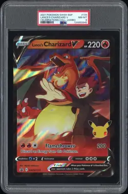 (PSA 8) Pokemon: Celebrations – Lance's Charizard V #133 [Jumbo] - Image 1
