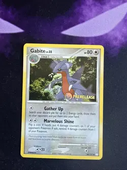 2010 Pokemon GABITE Mysterious Treasures PRERELEASE Non Holo STAMPED Card 48/123 - Image 1