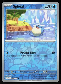 Spheal 043/191 Common Surging Sparks Pokemon Reverse Holo Near Mint - Image 1