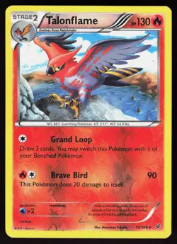 Talonflame 15/108 Rare Roaring Skies Pokemon Reverse Holo Lightly Played - Image 1