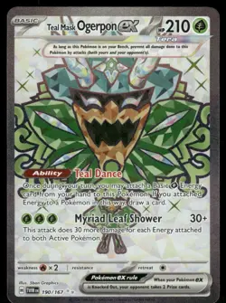 Teal Mask Ogerpon ex - 190/167 Ultra Rare Holo NM Pokemon SV06: Twilight Masquer - Image 1