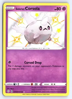 Galarian Corsola SV049/SV122 Shiny Rare Shining Fates Shiny Vault Pokemon NM - Image 1