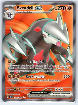 Excadrill ex 160/086 Holo Ultra Rare Black Bolt Pokemon Holo Near Mint - Image 1