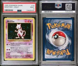 1999 POKEMON BASE SET UNLIMITED #10 MEWTWO-HOLO PSA 9 - Image 1