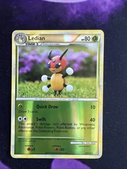 Pokemon Ledian 25/123 Heartgold & Soulsilver Reverse Holo Stage 1 80 HP Uncommon - Image 1