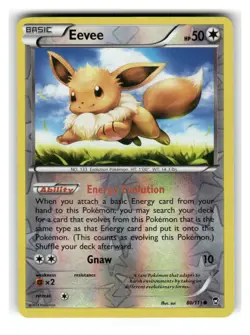 Eevee 80/111 Common Furious Fists Pokemon Reverse Holo Lightly Played - Image 1